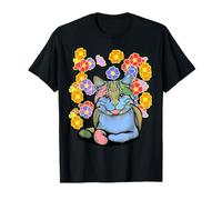 Pets Cats Cats Retro Children Teen Child Flowers 80s T-Shirt