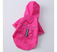Pets Clothes Hooded Raincoats Reflective Strip Dogs Rain Coats Waterproof Outdoor Breathable Net Yarn Jackets(Rose red,XL)