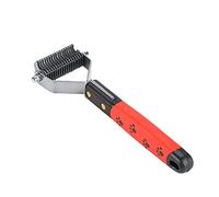 Pets Comb, Stainless Steel Rakes Pet Hair Grooming Tool Non Slip Handle and Ergonomic Design Pin Grooming Comb Easily Remove Knots Dirt Debris and Dust (M377-18)