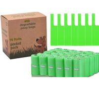 Pets Compostable Dog Poo Bags With Easy-Tie Handles - 400 Medium-Large Biodegradable Cornstarch Pet Waste Bags - 3 Months Supply, 100% degradable in 2 years
