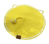 Pets Dual Scratching Pad, 17”/20” Natural Cotton Rope Cat Scratching Pad Mat, Hand-Woven Without Debris Scratching Pads Indoor Cats, Pets Dual Scratching Pad with Cat Toy (Lemon,17in)