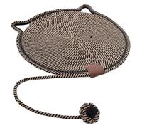 Pets Dual Scratching Pad, 17”/20” Natural Cotton Rope Cat Scratching Pad Mat, Hand-Woven Without Debris Scratching Pads Indoor Cats, Pets Dual Scratching Pad with Cat Toy (Black & Brown,20in)
