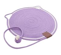 Pets Dual Scratching Pad, 17”/20” Natural Cotton Rope Cat Scratching Pad Mat, Hand-Woven Without Debris Scratching Pads Indoor Cats, Pets Dual Scratching Pad with Cat Toy (Blooming Pink,17in)