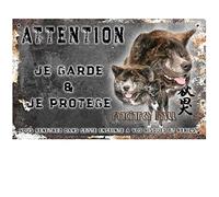 Pets-Easy. com Beware of Akita inu browned dog - pre perforated and screws provided. From 30 cm to 15 cm…