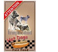 Pets-Easy. com Beware of the Custom Dog Norwegian Elk Dog - pre perforated and screws provided. From 30 cm to 15 cm…
