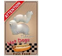 Pets-Easy. com Beware of the Dog Tulear Cotton - Pre Perforated and Screws Delivered. From 30 cm to 15 cm..