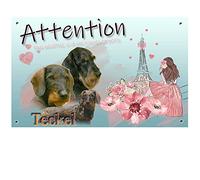 Pets-Easy. com Beware of the Hard Hair Dachshund Dog - pre drilled and screws included. From 30 cm to 15 cm…