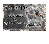 Pets-Easy. com Beware of the Schnauzer Dog Pepper and salt - pre drilled and screws proposed. From 30 cm to 15 cm…