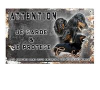 Pets-Easy. com Custom Warning the Dog Sign Black and Fire Dachshund - pre perforated and screws data. From 30 cm to 15 cm…