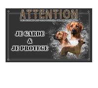 Pets-Easy.com Plaque Attention du Chien de rhodesia - pre perforated and screws provided. From 30 cm to 15 cm…