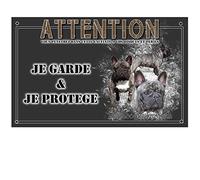 Pets-Easy. com Plaque Attention to the Dog Bulldog - pre drilled and screws proposed. From 30 cm to 15 cm…