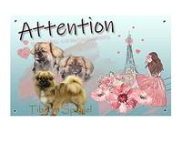Pets-Easy. com Plaque Beware of the Dog personalized Tibetan spaniel - pre drilled and screws dated. From 30 cm to 15 cm…