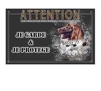 Pets-Easy. com Plaque Warning the Dog German Long Haired Practice Dog - pre perforated and screws offered. From 30 cm to 15 cm…