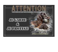 Pets-easy Münsterländer Beware of the Dog Plaque - Pre-Punched and Screws Included. From 30 cm to 15 cm…