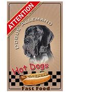 Pets-easy Warning the Great Dane Black Sign - Pre-drilled and screws included. From 30 cm to 15 cm…