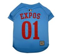 Pets First MLB Montreal Expos Washington Nationals Throwback Jersey for Dogs & Cats in Team Color. Comfortable Stretchable Material, Size X-Small