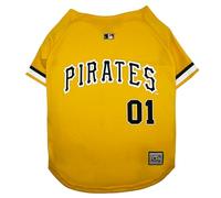 Pets First MLB Pittsburgh Pirates Throwback Jersey for Dogs & Cats in Team Color. Comfortable Stretchable Material, Size Large