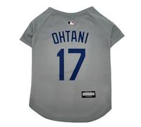 Pets First MLBPA Shohei Ohtani Road Jersey #17 Pet Jersey - MLB Los Angeles Dodgers Mesh Players Dog Jersey, Size X-Small