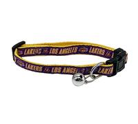 Pets First NBA LA Lakers CAT Collar Adjustable Break-Away Collar for Cats with Licensed Team Name & Logo. Cute & Fashionable Basketball Sports Cat Collar with Metal Jingle Bell, Team Color (LAK-5010)