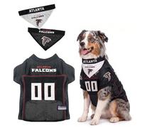 Pets First NFL Atlanta Falcons Dog Jersey with Coordinated Tie Bandana Included, Size Small Official NFL Pet Apparel, Breathable Mesh, Durable, Team Logo Design, Dog Sports T-Shirt
