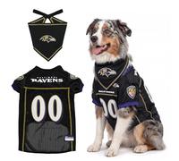 Pets First NFL Baltimore Ravens Dog Jersey with Coordinated Tie Bandana Included, Size Large Official NFL Pet Apparel, Breathable Mesh, Durable, Team Logo Design, Dog Sports T-Shirt