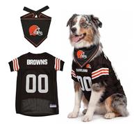 Pets First NFL Cleveland Browns Dog Jersey with Coordinated Tie Bandana Included, Size X-Small Official NFL Pet Apparel, Breathable Mesh, Durable, Team Logo Design, Dog Sports T-Shirt