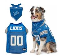 Pets First NFL Detroit Lions Dog Jersey with Coordinated Tie Bandana Included, Size Medium Official NFL Pet Apparel, Breathable Mesh, Durable, Team Logo Design, Dog Sports T-Shirt