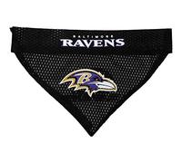 Pets First NFL DOG BANDANA - BALTIMORE RAVENS REVERSIBLE PET BANDANA. 2 Sided Sports Bandana with a PREMIUM Embroidery TEAM LOGO, Large/X-Large. - 2 Sizes & 32 NFL Teams available