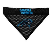 Pets First NFL DOG BANDANA - CAROLINA PANTHERS REVERSIBLE PET BANDANA. 2 Sided Sports Bandana with a PREMIUM Embroidery TEAM LOGO, Small/Medium. - 2 Sizes & 32 NFL Teams available
