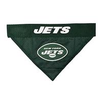 Pets First NFL DOG BANDANA - NEW YORK JETS REVERSIBLE PET BANDANA. 2 Sided Sports Bandana with a PREMIUM Embroidery TEAM LOGO, Small/Medium. - 2 Sizes & 32 NFL Teams available