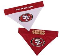 Pets First NFL DOG BANDANA - SAN FRANCISCO 49ERS REVERSIBLE PET BANDANA. 2 Sided Sports Bandana with a PREMIUM Embroidery TEAM LOGO, Large/X-Large. - 2 Sizes & 32 NFL Teams available