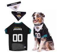 Pets First NFL Jacksonville Jaguars Dog Jersey with Coordinated Tie Bandana Included, Size Large Official NFL Pet Apparel, Breathable Mesh, Durable, Team Logo Design, Dog Sports T-Shirt