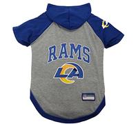 Pets First NFL Los Angeles Rams Dog & Cat Hoodie, Medium, Black, Polyester, 50% Polyester, Cotton, Hoodie, Sports, Game Day, Adult, Large Breeds, Unisex, Machine Wash