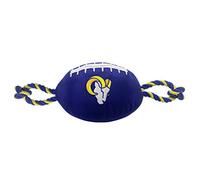 Pets First NFL LOS ANGELES RAMS Nylon Football Dog Toy with inner SQUEAKER & Pull Ropes PET SPORTS TOY