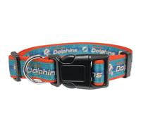 Pets First NFL Miami Dolphins Licensed PET COLLAR, Medium - Heavy-Duty, Strong, and Durable Dog Collar. Available in 31 Football Teams and 4 Sizes
