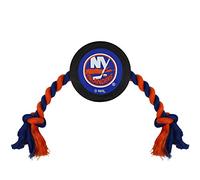 Pets First NHL New York Islanders Puck Toy for Dogs & Cats. Play Hockey with Your Pet with This Licensed Dog Tough Toy Reward!