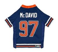 Pets First NHLPA Connor McDavid Mesh Jersey for Dogs & Cats, Edmonton Oilers McJesus-97 Dog Jersey, Size X-Large, Licensed Dog Jersey with Your Favorite Hockey Team Player