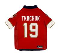 Pets First NHLPA Matthew Tkachuk Mesh Jersey for Dogs & Cats, Florida Panthers The Rat King-19 Dog Jersey, Size Medium, Licensed Dog Jersey with Your Favorite Hockey Team Player