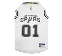 Pets First Official NBA San Antonio Spurs Road Jersey for Dogs & Cats in Team Color. Comfortable Stretchable Material, Size Large - Stylish Dog Basketball Jersey for Your Furry Fan