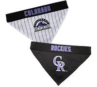 Pets First ROC-3217-L-XL MLB Colorado Rockies Reversible Pet Bandana, Large/X-Large, MLB Team Color
