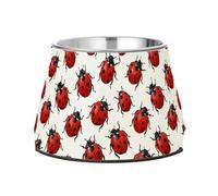 Pets Food Bowl Enhanced Stainless Steel Cat Feeding Bowls for Slow Feed Cats Comfort Feeding Ladybugs on an White Background (4)