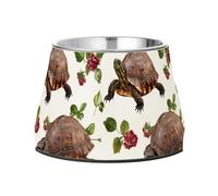 Pets Food Bowl with Stand Stainless Steel Cat Feeding Bowls for Slow Feed Cats Whisker Friendly Beauty Eastern Box Turtle Reptile