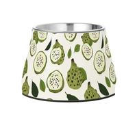 Pets Food Bowls Enhanced Stainless Steel Water Food Bowl for Small Pet Whisker Friendly Art Cherimoya Fruit