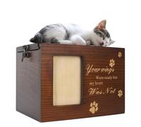 Pets for Ashes, Hut Wooden Dog Cat Memory Box with Candlesticks, Pet Memorial Wooden Gym for Pets Kittens Puppies Curses Funeral