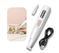 Pets Hair Trimmer with LED Light for Toes, Paw Pads, Ears and Face - Quiet Rechargeable Grooming Shaver for Dogs and Cats