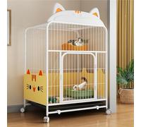Pet's Home， Cat Cage Indoor Cat Enclosures Metal Cat Playpen Kennels Pet Crate with Extra Large Hammock for 1-2 Cats