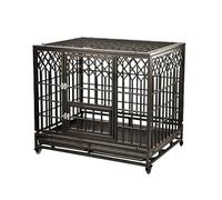 Pet's Home， Dog Crate Furniture, Chewy Resistant, Large Indoor Dog Cages, Rural Heavy-duty Dog Crate Furniture, with Removable Trays