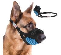 PET'S HUB Adjustable Dog Muzzle, Soft & Breathable, Prevents Biting & Barking, Training Mask, Allows Panting & Drinking for Small, Medium, and Large Dogs (Blue, Large)