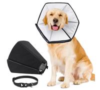 PET'S HUB Comfy Dog Protective Cone for Recovery and Training (Black, X-Large)