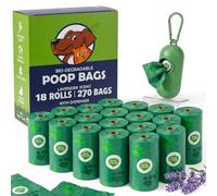 PET'S HUB Dog Poo Bags with Dispenser - 270 Biodegradable & Eco-Friendly Dog Poop Bags, Extra Thick, Leak Proof, Lavender Scented, Easy Tear Refill Rolls